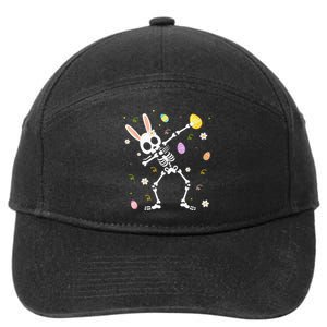 Funny Dabbing Bunny Skeleton Hunting Eggs easter 7-Panel Snapback Hat