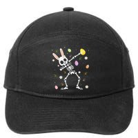 Funny Dabbing Bunny Skeleton Hunting Eggs easter 7-Panel Snapback Hat