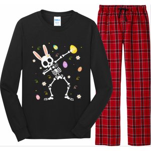 Funny Dabbing Bunny Skeleton Hunting Eggs easter Long Sleeve Pajama Set