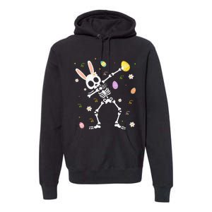 Funny Dabbing Bunny Skeleton Hunting Eggs easter Premium Hoodie