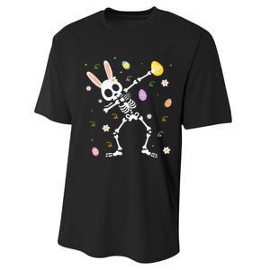 Funny Dabbing Bunny Skeleton Hunting Eggs easter Performance Sprint T-Shirt