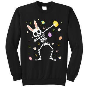 Funny Dabbing Bunny Skeleton Hunting Eggs easter Tall Sweatshirt