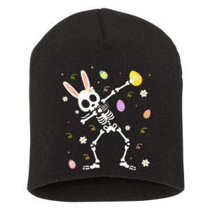 Funny Dabbing Bunny Skeleton Hunting Eggs easter Short Acrylic Beanie