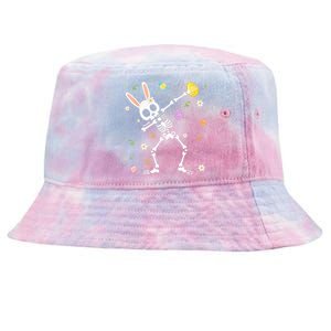 Funny Dabbing Bunny Skeleton Hunting Eggs easter Tie-Dyed Bucket Hat