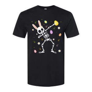 Funny Dabbing Bunny Skeleton Hunting Eggs easter Softstyle CVC T-Shirt