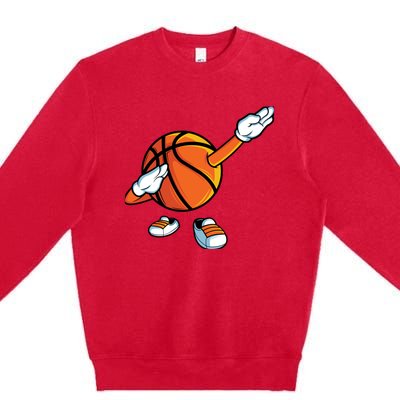 Funny Dabbing Basketball Dancing Ball Game In Shoes For Boy Premium Crewneck Sweatshirt