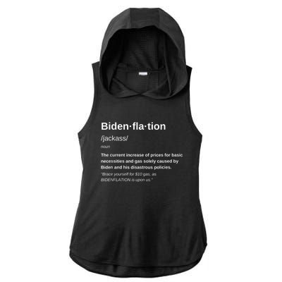 Funny Definition BidenFlation The Cost Of Voting Disaster Ladies PosiCharge Tri-Blend Wicking Draft Hoodie Tank