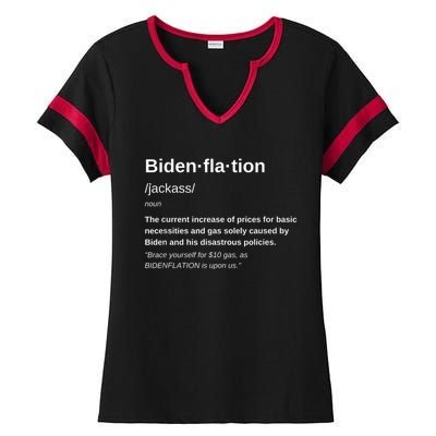 Funny Definition BidenFlation The Cost Of Voting Disaster Ladies Halftime Notch Neck Tee