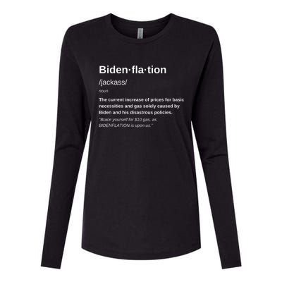 Funny Definition BidenFlation The Cost Of Voting Disaster Womens Cotton Relaxed Long Sleeve T-Shirt