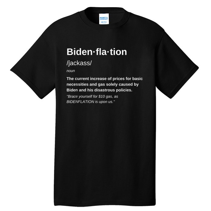 Funny Definition BidenFlation The Cost Of Voting Disaster Tall T-Shirt