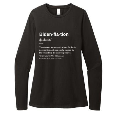 Funny Definition BidenFlation The Cost Of Voting Disaster Womens CVC Long Sleeve Shirt