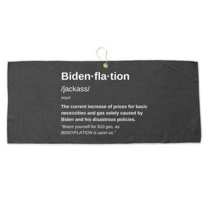 Funny Definition BidenFlation The Cost Of Voting Disaster Large Microfiber Waffle Golf Towel