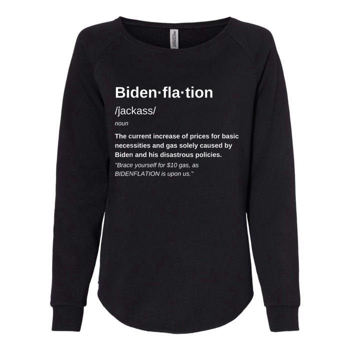 Funny Definition BidenFlation The Cost Of Voting Disaster Womens California Wash Sweatshirt