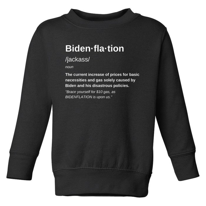 Funny Definition BidenFlation The Cost Of Voting Disaster Toddler Sweatshirt