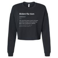 Funny Definition BidenFlation The Cost Of Voting Disaster Cropped Pullover Crew