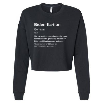 Funny Definition BidenFlation The Cost Of Voting Disaster Cropped Pullover Crew