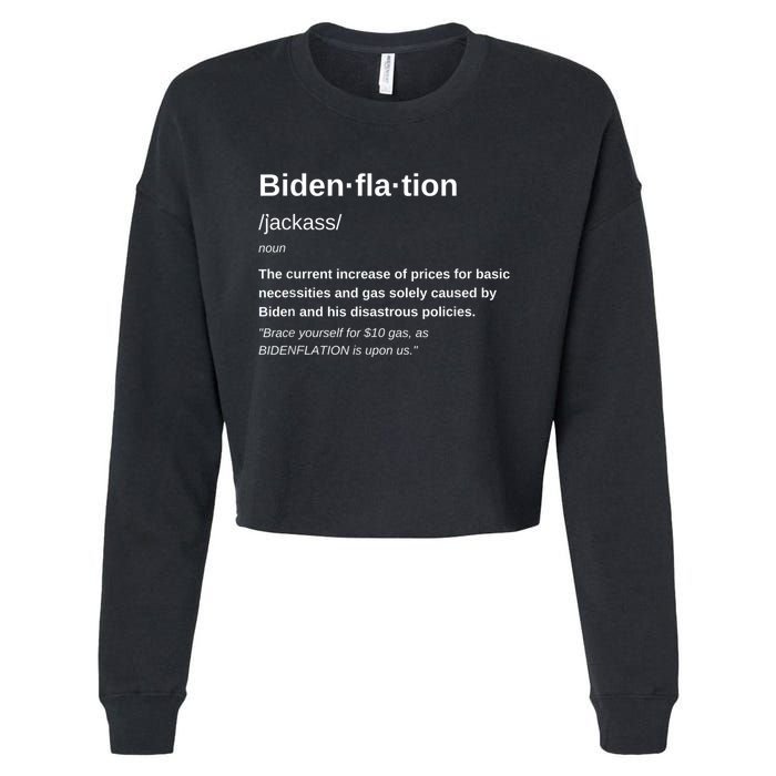 Funny Definition BidenFlation The Cost Of Voting Disaster Cropped Pullover Crew