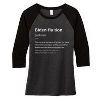 Funny Definition BidenFlation The Cost Of Voting Disaster Women's Tri-Blend 3/4-Sleeve Raglan Shirt