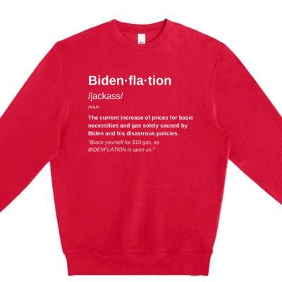 Funny Definition BidenFlation The Cost Of Voting Disaster Premium Crewneck Sweatshirt