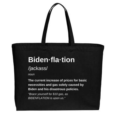 Funny Definition BidenFlation The Cost Of Voting Disaster Cotton Canvas Jumbo Tote