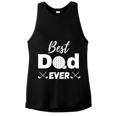 Father's Day Best Dad Golf Clubs Golf Balls Fathers Gift For Dad Ladies PosiCharge Tri-Blend Wicking Tank