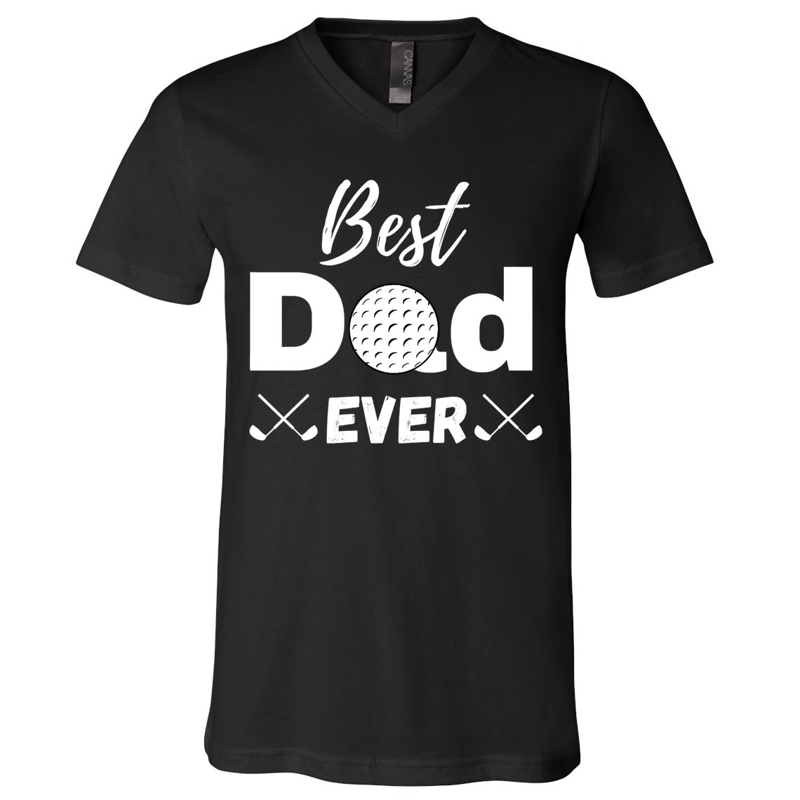 Father's Day Best Dad Golf Clubs Golf Balls Fathers Gift For Dad V-Neck T-Shirt