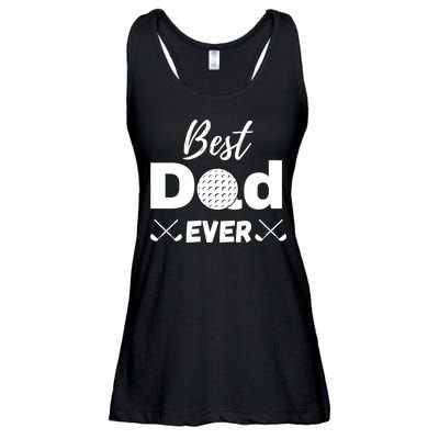 Father's Day Best Dad Golf Clubs Golf Balls Fathers Gift For Dad Ladies Essential Flowy Tank