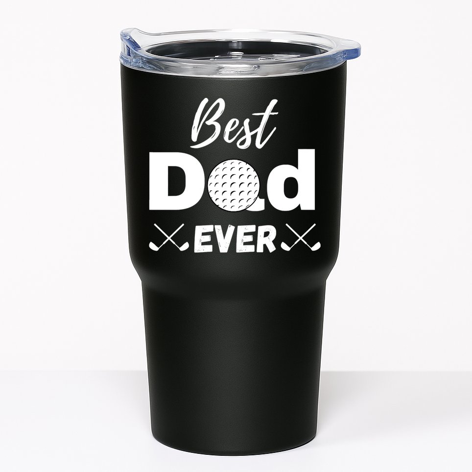 Father's Day Best Dad Golf Clubs Golf Balls Fathers Gift For Dad Tumbler