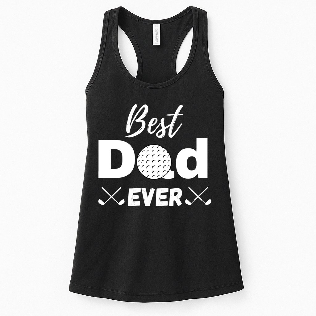 Father's Day Best Dad Golf Clubs Golf Balls Fathers Gift For Dad Womens Tank Top