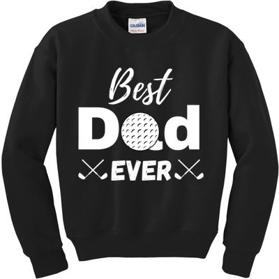 Father's Day Best Dad Golf Clubs Golf Balls Fathers Gift For Dad Kids Sweatshirt