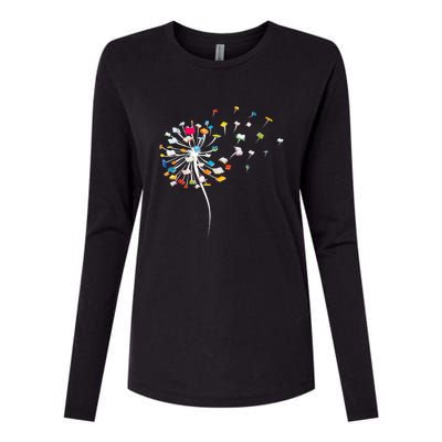 Funny Dandelion Books Gift For Reading Lover Womens Cotton Relaxed Long Sleeve T-Shirt