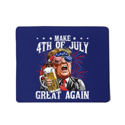 Funny Drinking Beer Party Make 4th Of July Great Again Mousepad