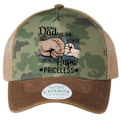 Father's Day Being Dad Is An Honor Being Papa Is Priceless Legacy Tie Dye Trucker Hat