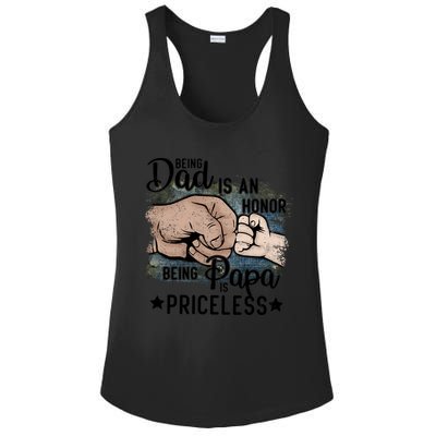 Father's Day Being Dad Is An Honor Being Papa Is Priceless Ladies PosiCharge Competitor Racerback Tank