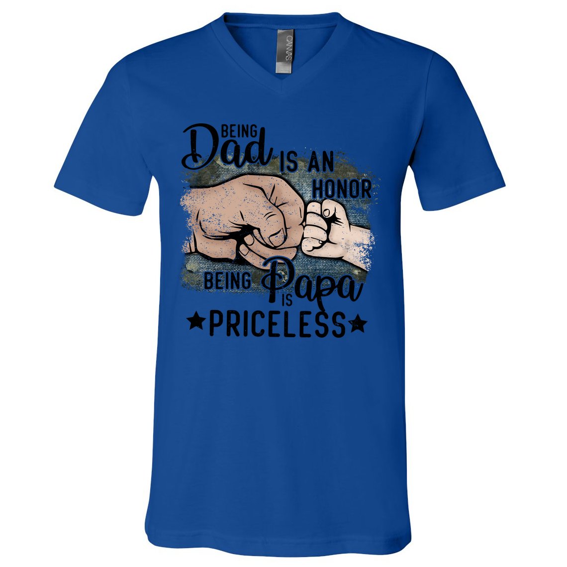 Father's Day Being Dad Is An Honor Being Papa Is Priceless V-Neck T-Shirt