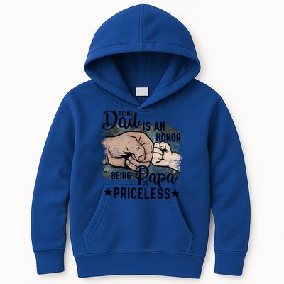 Father's Day Being Dad Is An Honor Being Papa Is Priceless Kids Hoodie