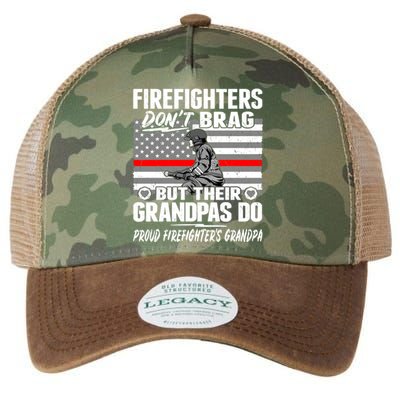 Firefighters Dont Brag Proud Firefighter Grandpa Funny Gift Legacy Tie Dye Trucker Hat