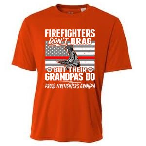 Firefighters Dont Brag Proud Firefighter Grandpa Funny Gift Cooling Performance Crew T-Shirt