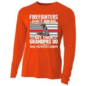 Firefighters Dont Brag Proud Firefighter Grandpa Funny Gift Cooling Performance Long Sleeve Crew