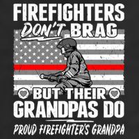 Firefighters Dont Brag Proud Firefighter Grandpa Funny Gift 7 Panel Mesh Trucker Snapback Hat