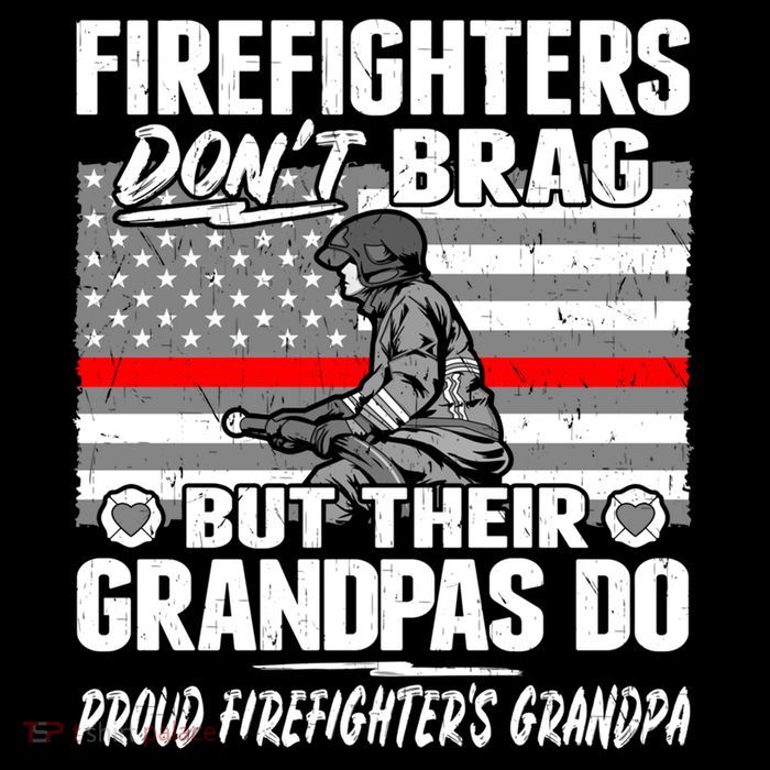 Firefighters Dont Brag Proud Firefighter Grandpa Funny Gift Flatbill Hat