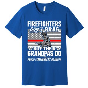 Firefighters Dont Brag Proud Firefighter Grandpa Funny Gift Premium T-Shirt