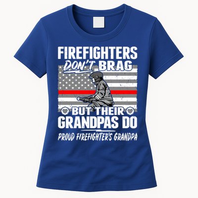 Firefighters Dont Brag Proud Firefighter Grandpa Funny Gift Womens T-Shirt
