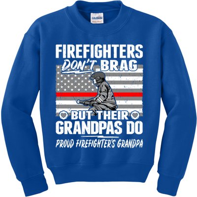 Firefighters Dont Brag Proud Firefighter Grandpa Funny Gift Kids Sweatshirt