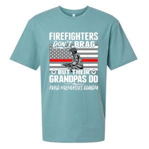 Firefighters Dont Brag Proud Firefighter Grandpa Funny Gift Sueded Cloud Jersey T-Shirt