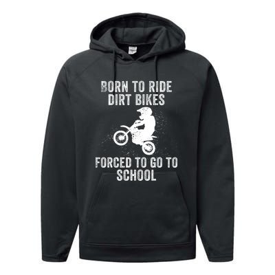 Funny Dirt Bike Art For Motocross Dirt Bike Rider Performance Fleece Hoodie