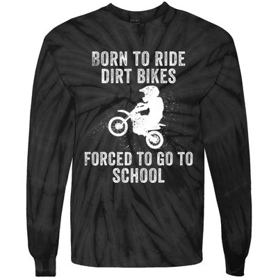 Funny Dirt Bike Art For Motocross Dirt Bike Rider Tie-Dye Long Sleeve Shirt