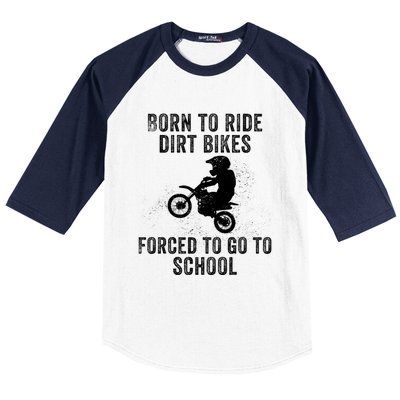 Funny Dirt Bike Art For Motocross Dirt Bike Rider Baseball Sleeve Shirt