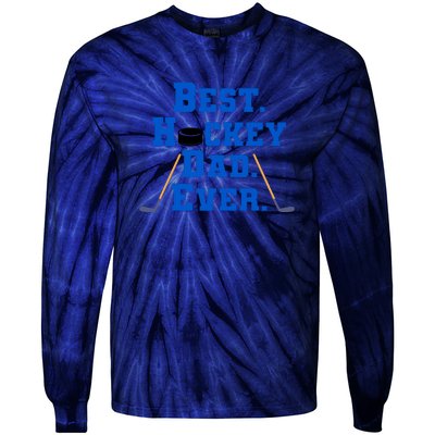 Father's Day Best Hockey Dad Ever Gift Tie-Dye Long Sleeve Shirt