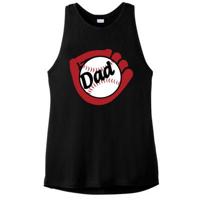 Father's Day Baseball Dad Sport Lover Cute Gift Ladies PosiCharge Tri-Blend Wicking Tank